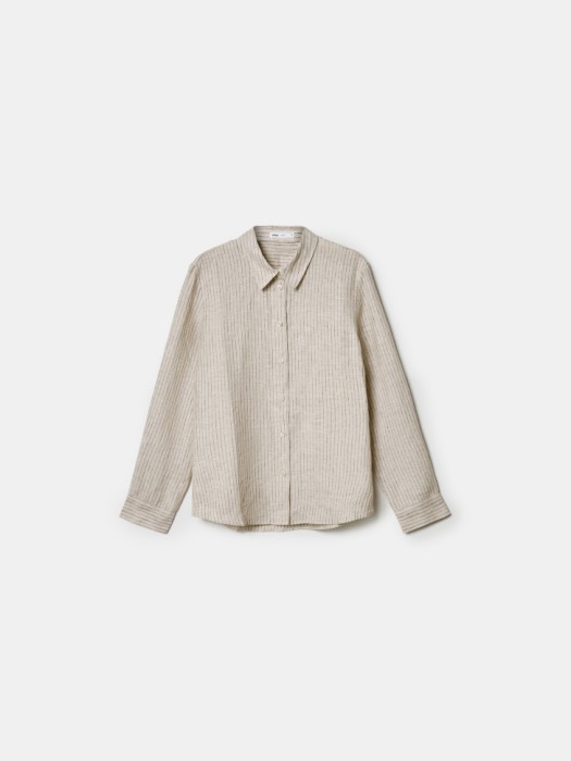 рубашка оверсайз из льна из проверенных материалов спереди