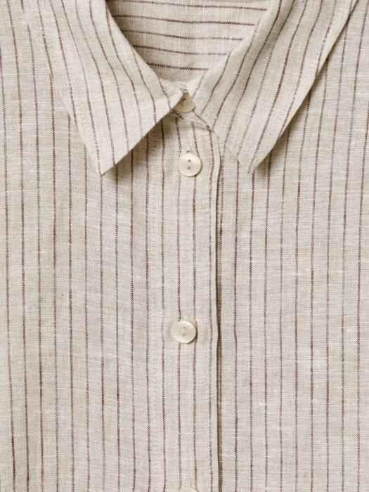 рубашка оверсайз из льна универсального стиля с лицевой стороны