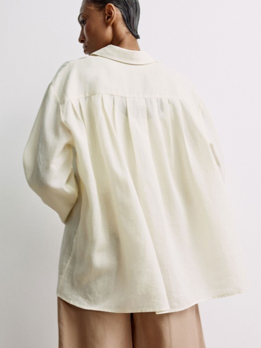 рубашка оверсайз из рами и лиоцелла премиум качества из россии вид сбоку