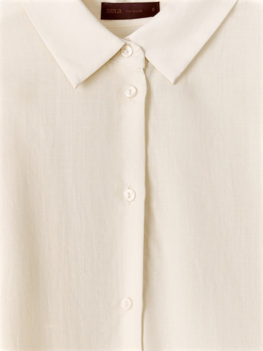 рубашка оверсайз из рами и лиоцелла премиум качества универсального стиля с лицевой стороны