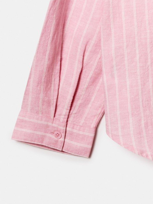 рубашка оверсайз из смесового льна для девочек из льна спереди