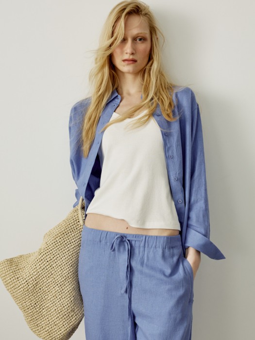 рубашка оверсайз из смесового льна 4610517449382 фотография