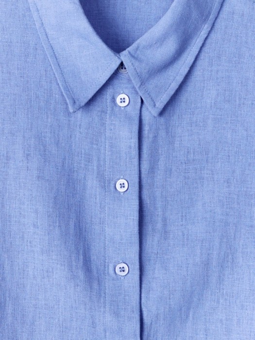 рубашка оверсайз из смесового льна универсального стиля с лицевой стороны