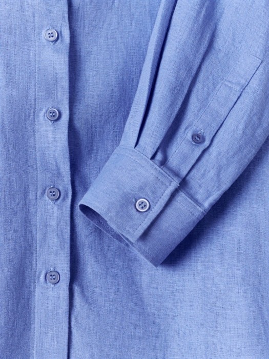 рубашка оверсайз из смесового льна для взрослого возраста с изнаночной стороны