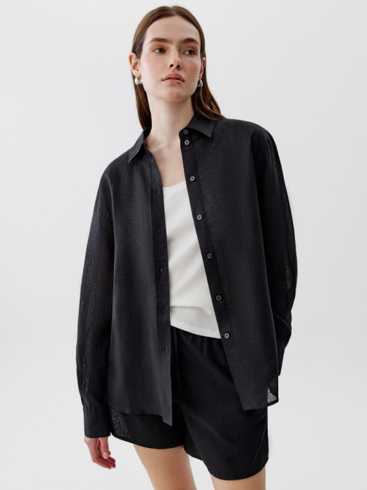 рубашка оверсайз из тонкого льна 4610517320940 фотография