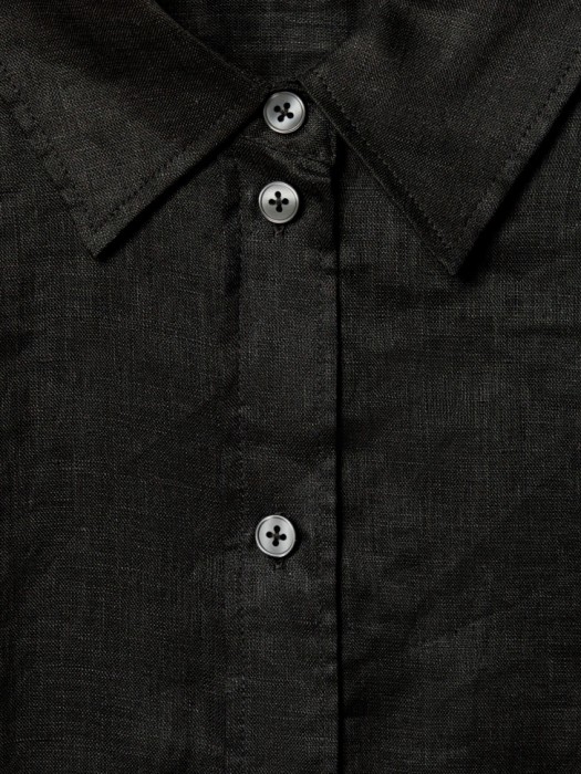 рубашка оверсайз из тонкого льна из проверенных материалов спереди