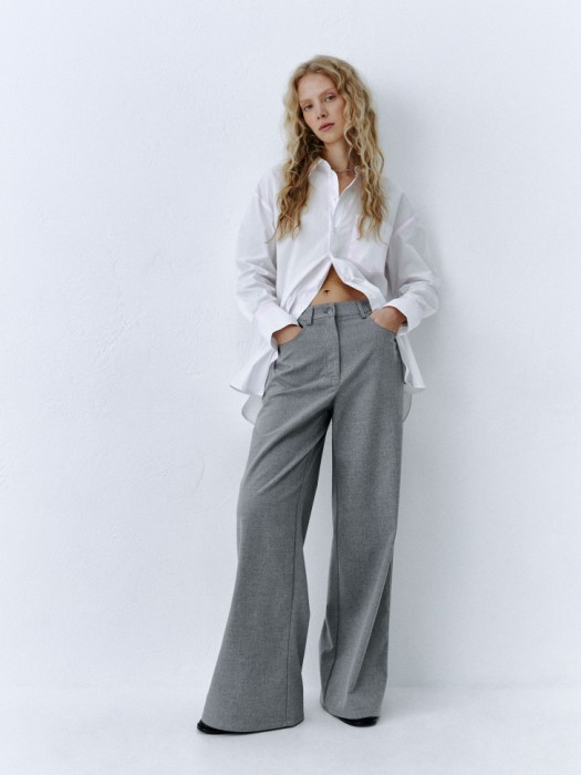 рубашка оверсайз с эффектом спрея от бренда sela вид слева