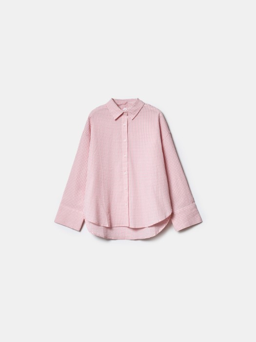 рубашка оверсайз в клетку для девочек по цене 2299 руб вид справа