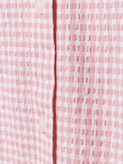 рубашка оверсайз в клетку для девочек из хлопка спереди