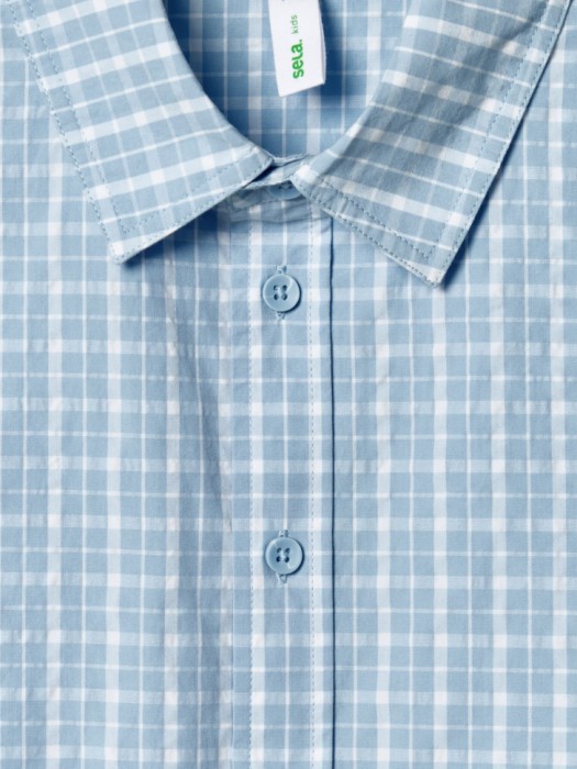 рубашка оверсайз в клетку для мальчиков из россии вид сбоку
