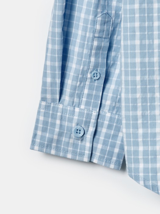 рубашка оверсайз в клетку для мальчиков из хлопка спереди