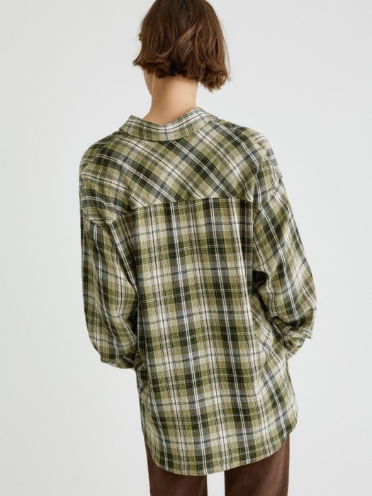 рубашка оверсайз в клетку из россии вид сбоку