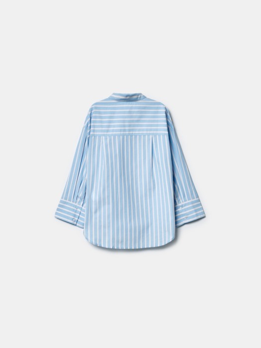 рубашка оверсайз в полоску для девочек из россии вид сбоку
