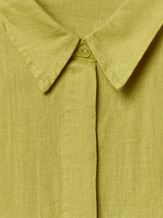 рубашка прямого кроя из льна от бренда sela вид слева