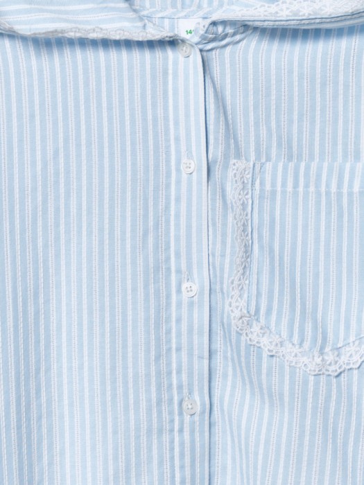 рубашка с капюшоном для девочек из хлопка спереди