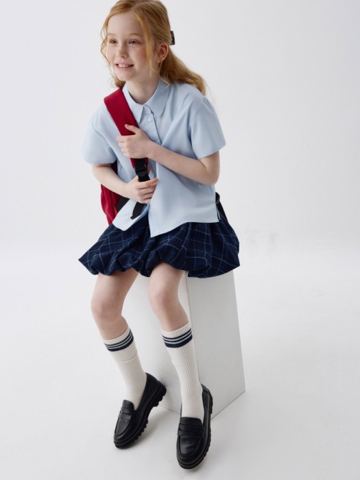 рубашка с коротким рукавом для девочек от бренда sela вид слева