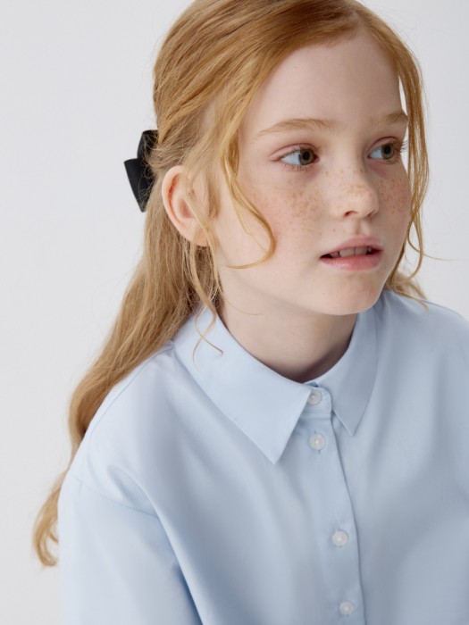 рубашка с коротким рукавом для девочек из хлопка спереди
