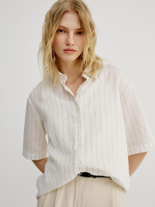 рубашка с коротким рукавом из смесовой вискозы 4610517859938 фотография