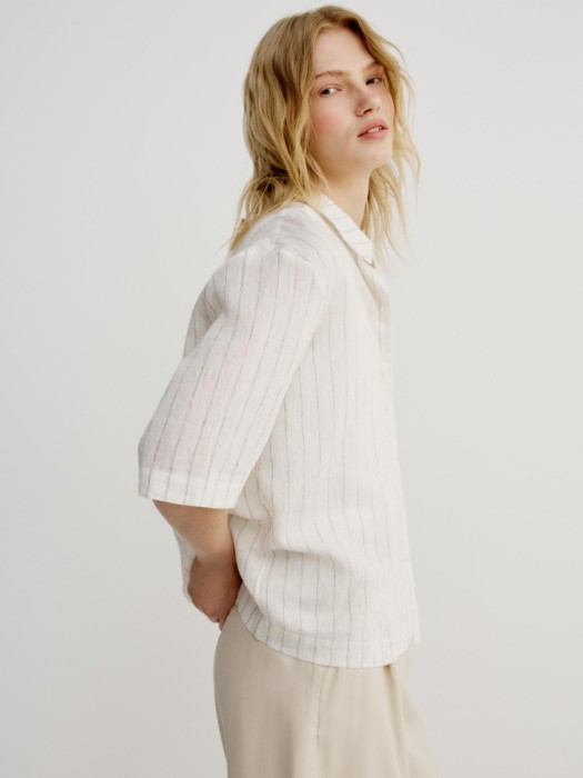 рубашка с коротким рукавом из смесовой вискозы по цене 2999 руб вид справа