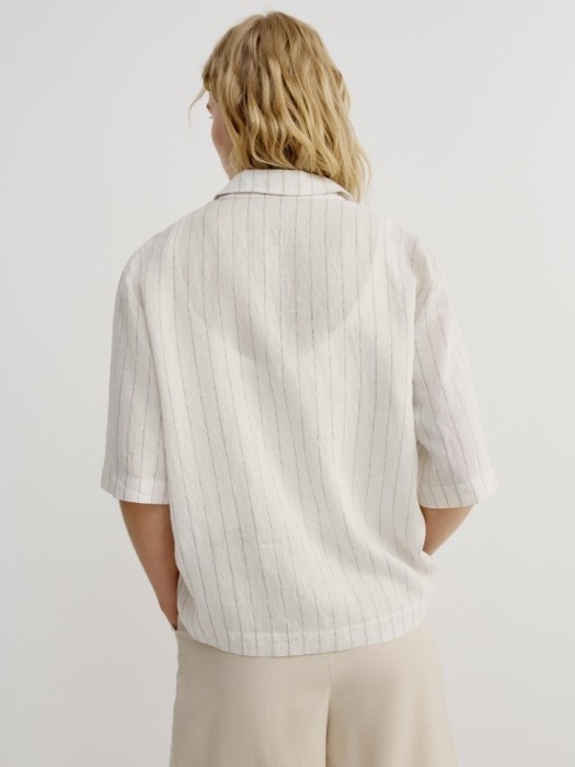 рубашка с коротким рукавом из смесовой вискозы из россии вид сбоку