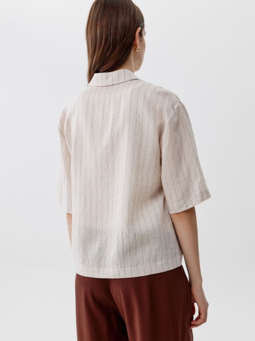 рубашка с коротким рукавом из смесовой вискозы по цене 2999 руб вид справа