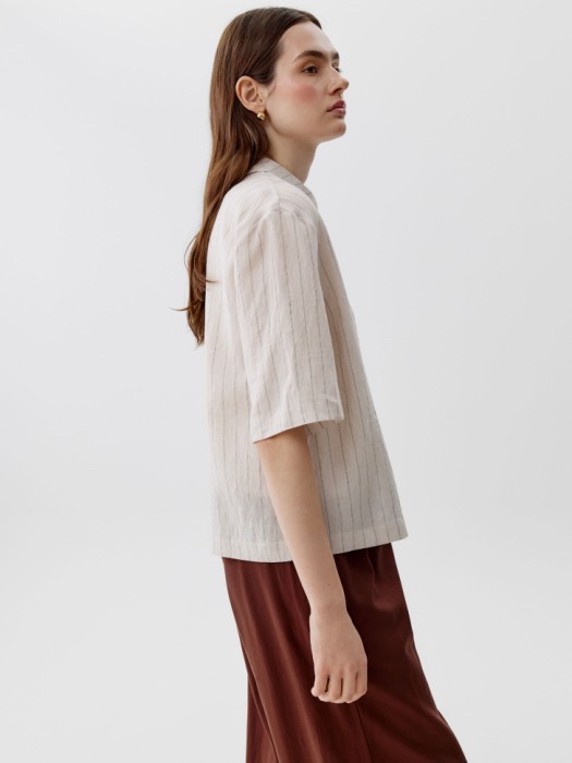 рубашка с коротким рукавом из смесовой вискозы из россии вид сбоку