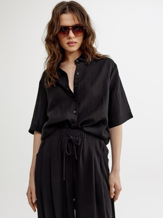 рубашка с коротким рукавом из смесовой вискозы 4610517859839 фотография