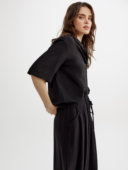 рубашка с коротким рукавом из смесовой вискозы из россии вид сбоку