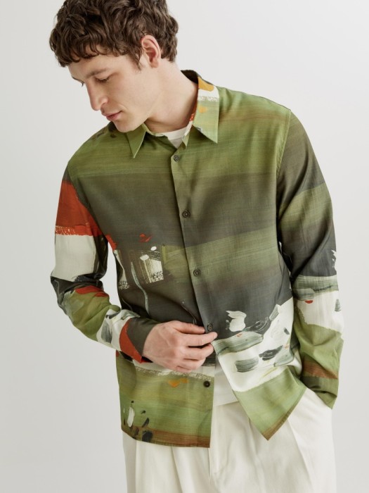 рубашка с рисунком из коллекции art people с алексеем ланцевым из россии вид сбоку