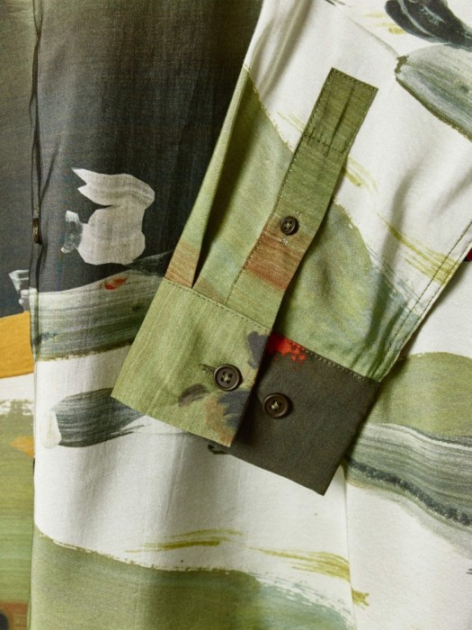 рубашка с рисунком из коллекции art people с алексеем ланцевым из вискозы спереди