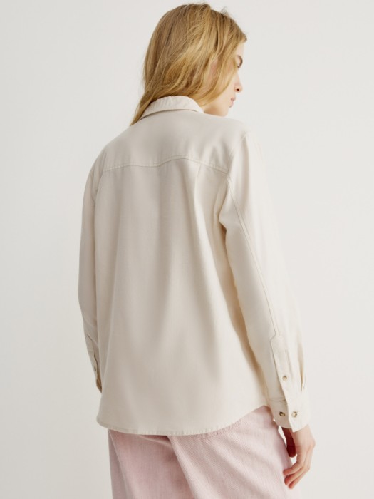 рубашка свободного кроя из хлопка по цене 3599 руб вид справа