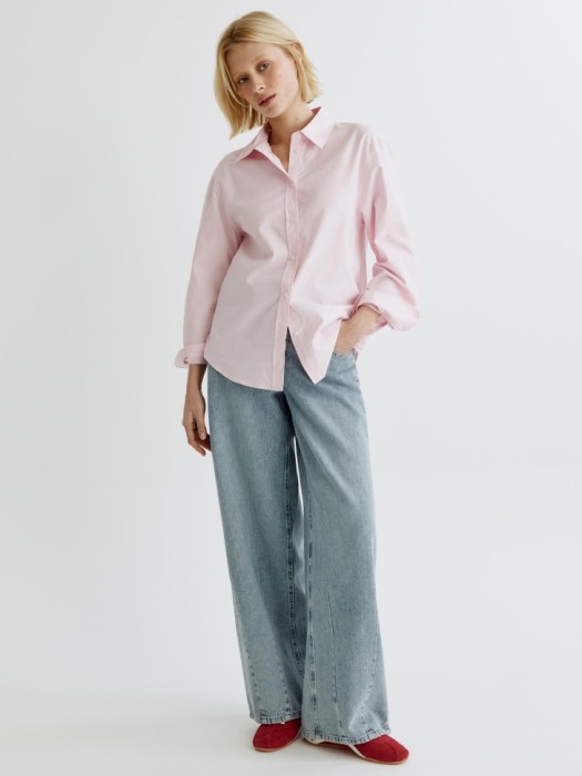 рубашка свободного кроя от бренда sela вид слева