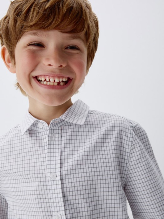 рубашка в клетку для мальчиков по цене 1299 руб вид справа