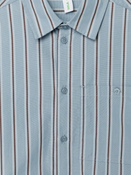 рубашка в полоску для мальчиков из россии вид сбоку