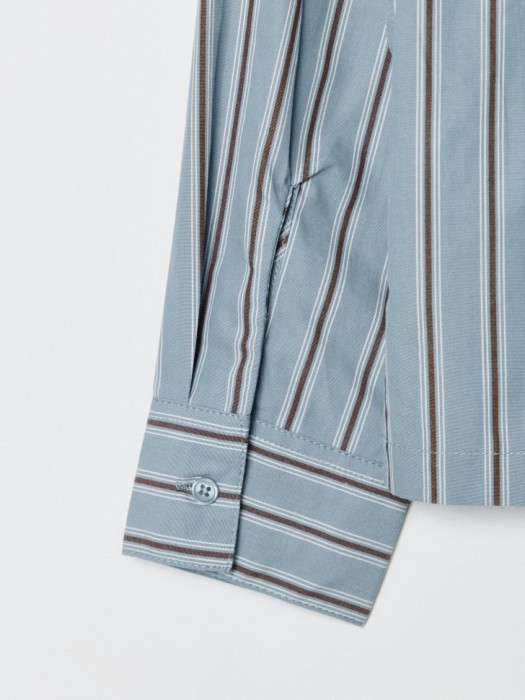 рубашка в полоску для мальчиков из хлопка спереди