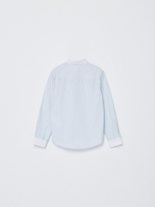 рубашка в полоску для мальчиков из хлопка спереди
