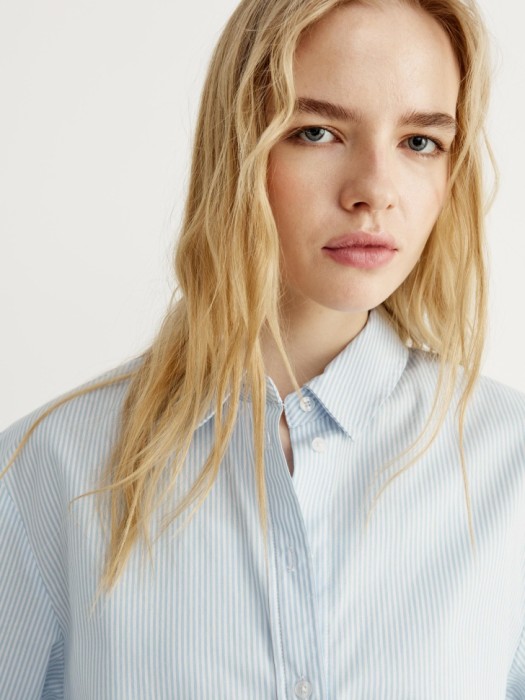 рубашка в полоску прямого кроя из россии вид сбоку