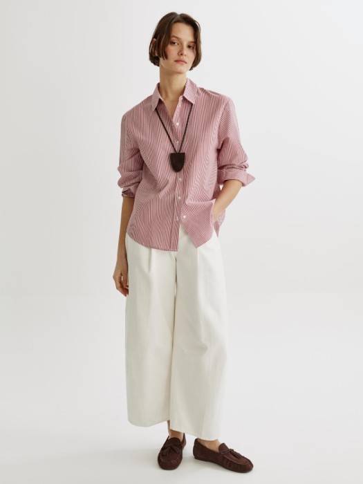 рубашка в полоску от бренда sela вид слева