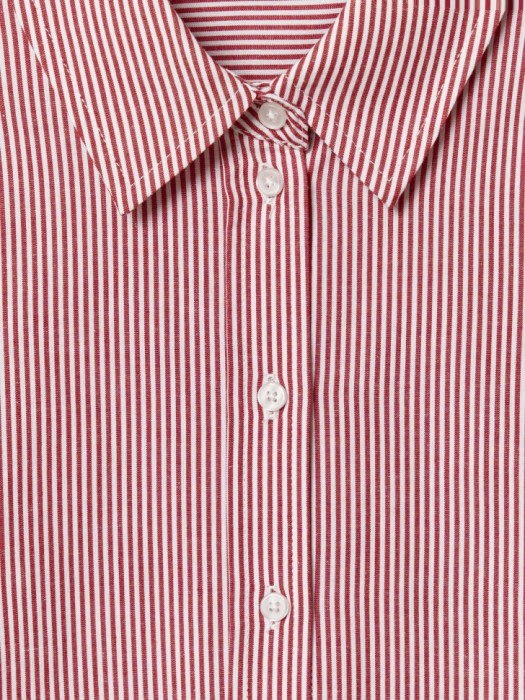 рубашка в полоску из хлопка спереди