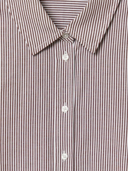 рубашка в полоску от бренда sela вид слева