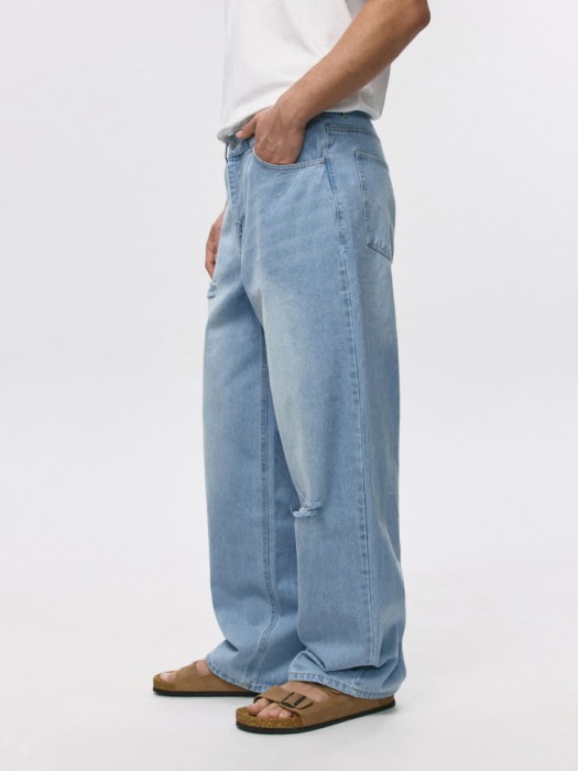 рваные джинсы wide leg по цене 1299 руб вид справа