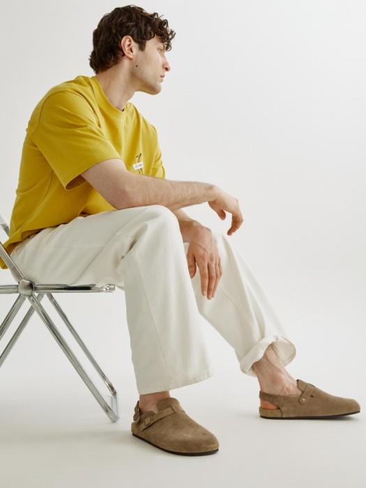 сабо из натуральной замши от бренда sela вид слева