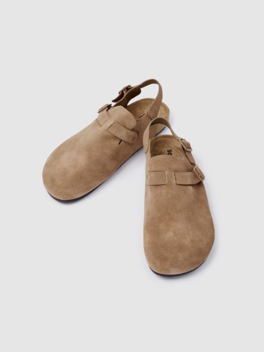 сабо из натуральной замши из кожи спереди