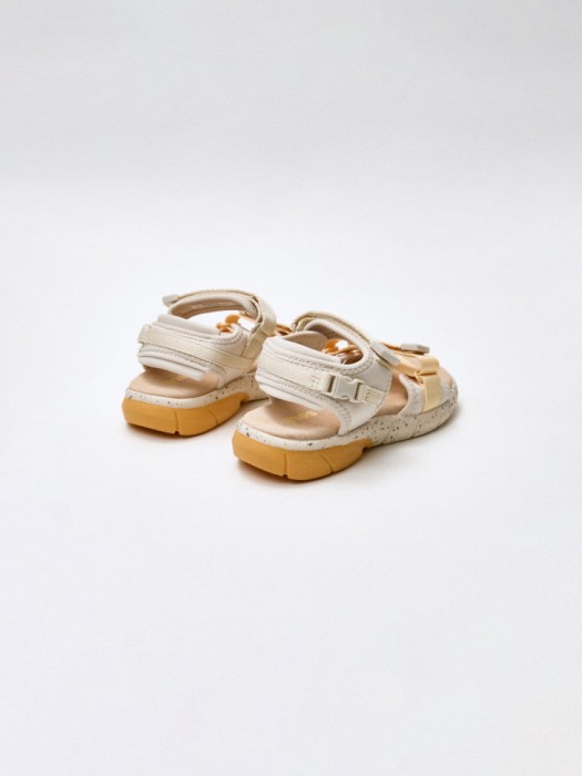 сандалии на липучках для девочек из кожи спереди