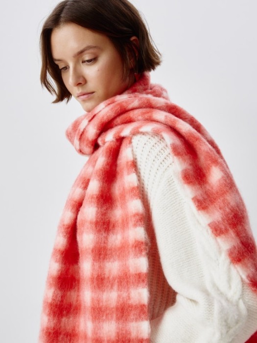 шарф в клетку с бахромой 4610517048950 фотография