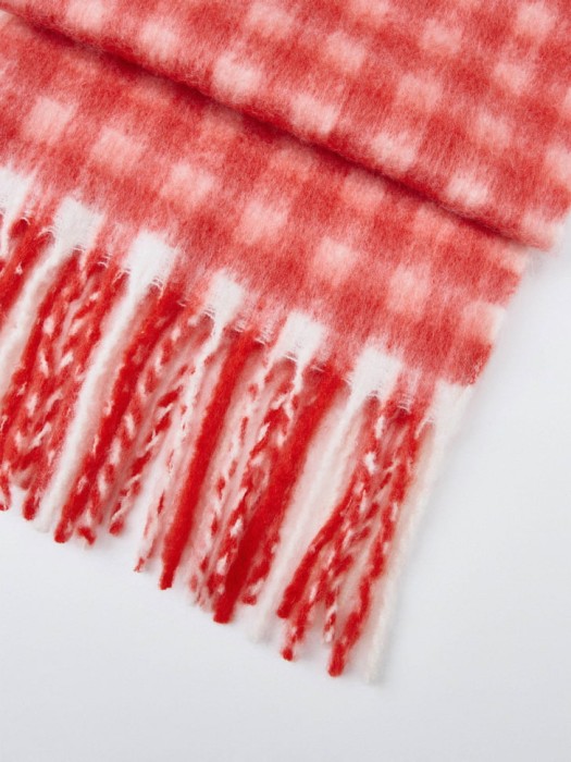 шарф в клетку с бахромой по цене 1399 руб вид справа