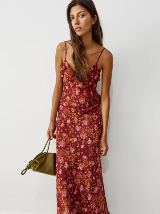 шифоновое макси платье с воланом 4680798427119 фотография