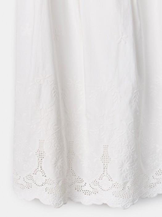 широкая юбка миди со складками и вышивкой от бренда sela вид слева