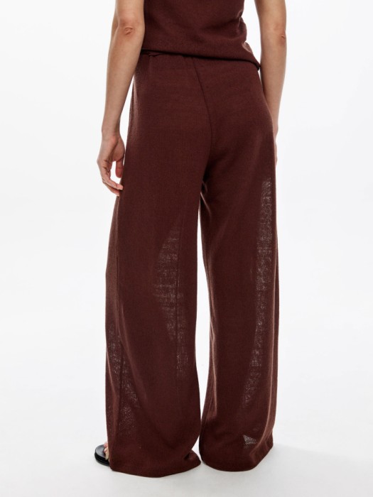 широкие брюки фактурной вязки из россии вид сбоку