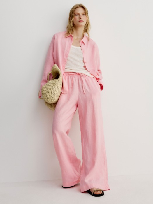 широкие брюки из 100% льна 4610517310040 фотография